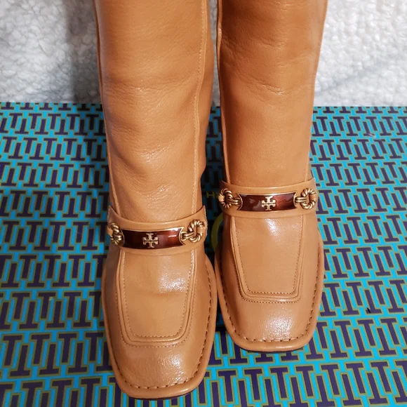 Tory Burch Perrine Leather Heeled Tall Boots